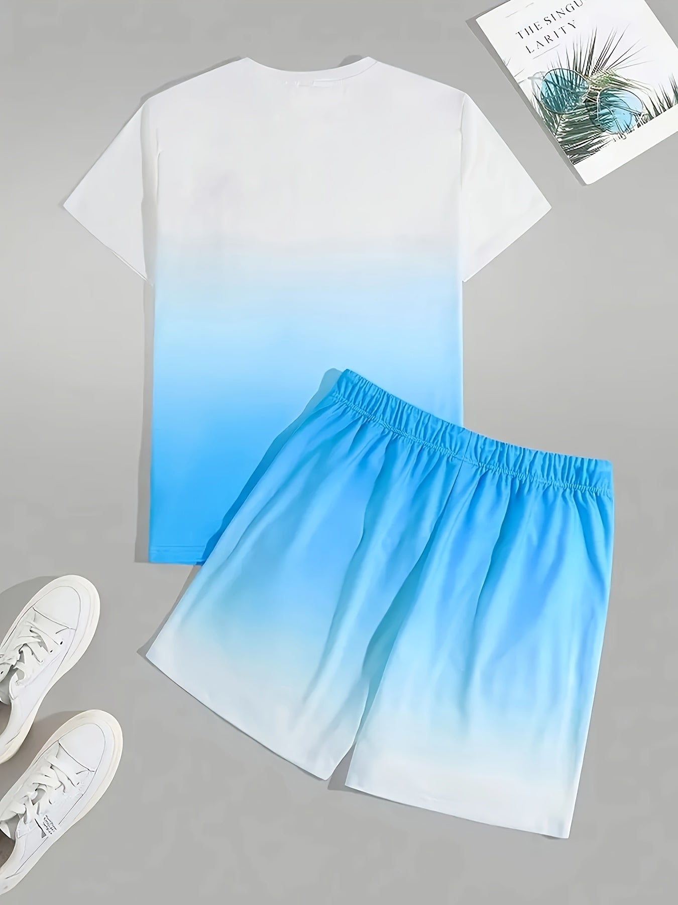 Men’s 3D Print Two-Piece Set – Crewneck T-Shirt & Shorts (Summer Casual Outfit)