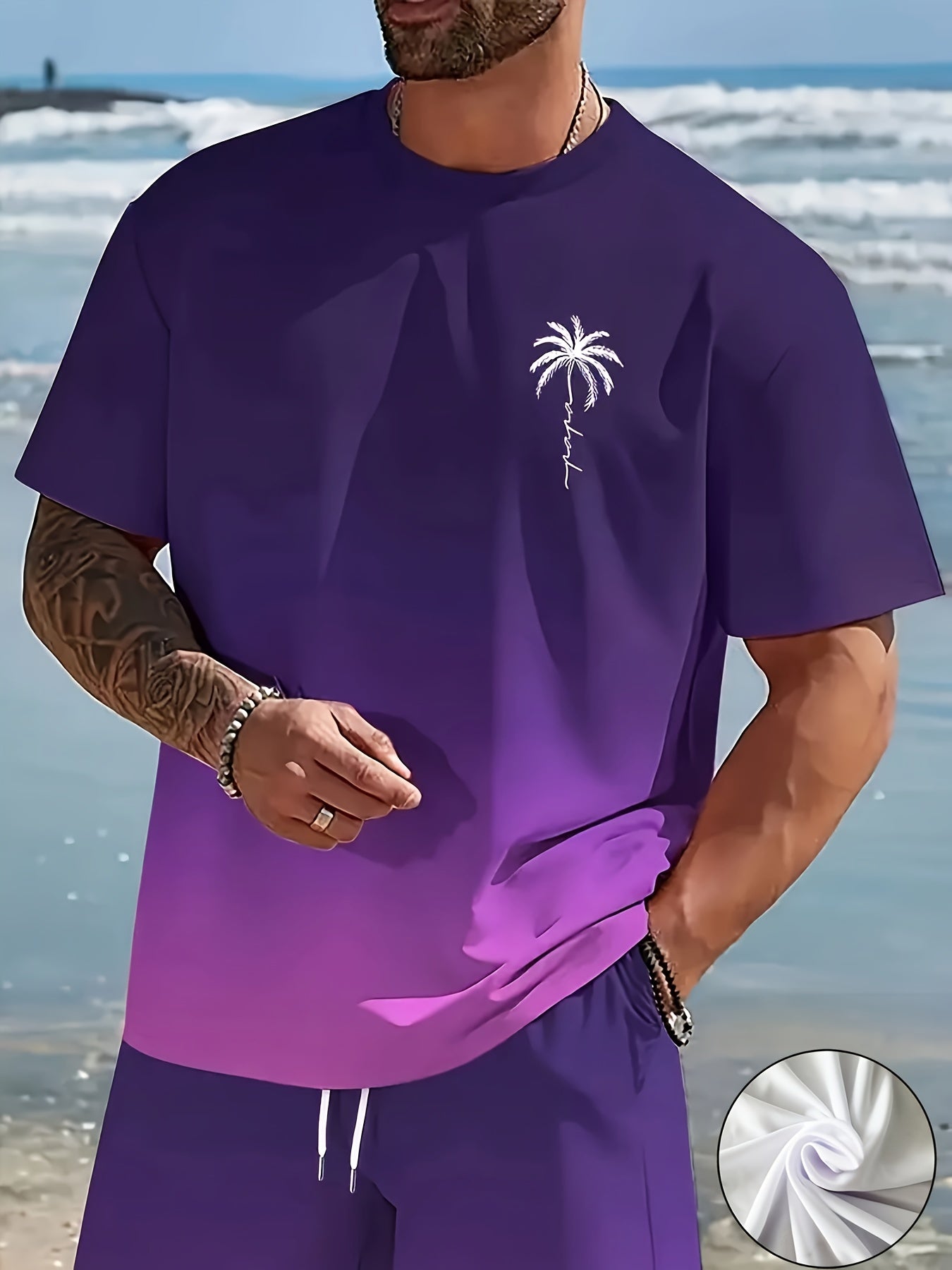 Men’s 3D Print Two-Piece Set – Crewneck T-Shirt & Shorts (Summer Casual Outfit)