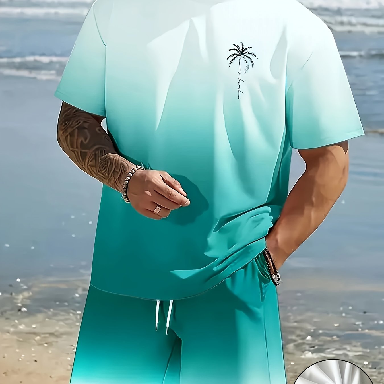 Men’s 3D Print Two-Piece Set – Crewneck T-Shirt & Shorts (Summer Casual Outfit)