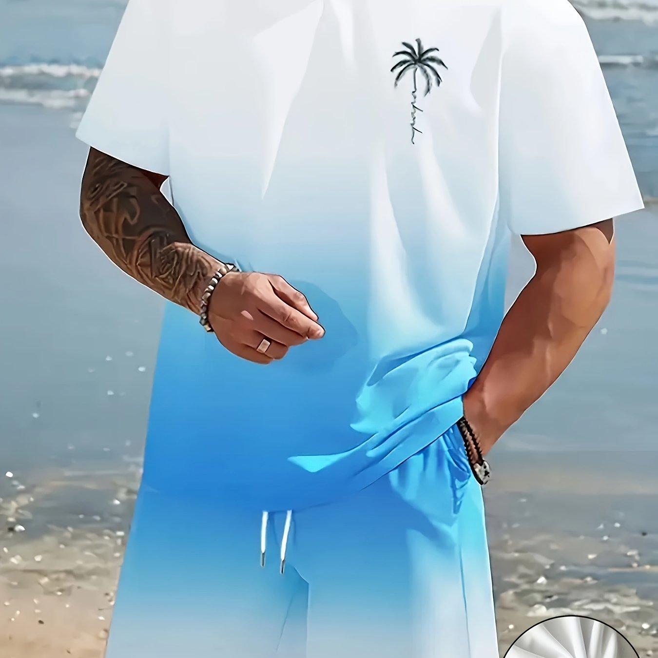 Men’s 3D Print Two-Piece Set – Crewneck T-Shirt & Shorts (Summer Casual Outfit)